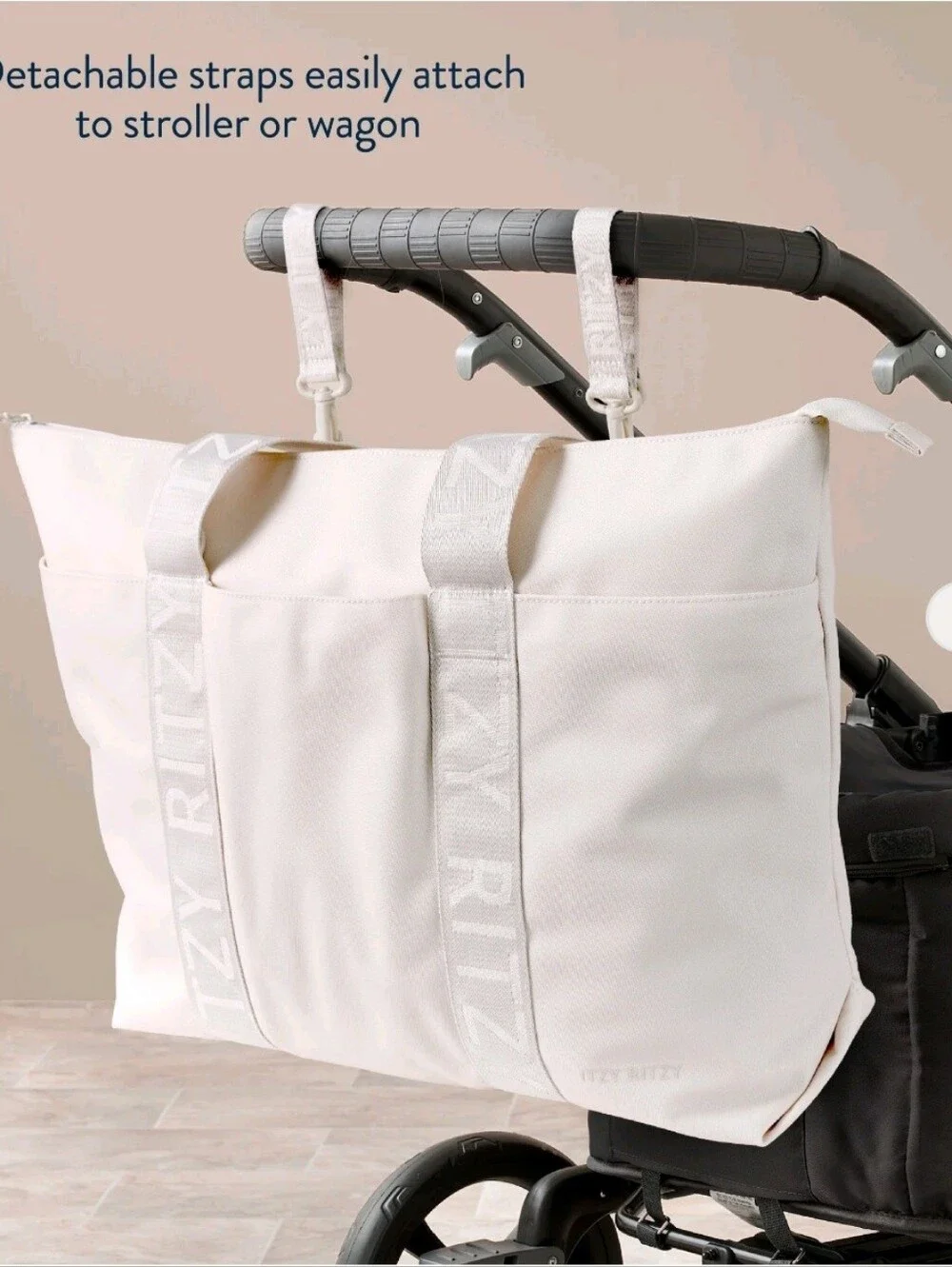 Itzy Ritzy Cream Travel Tote Bag Baby Bundle Pacifier Glass Bottle